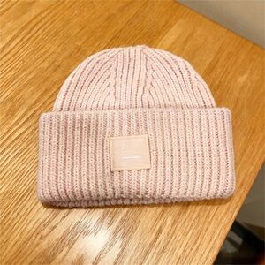 Acne Light Pink Knit Beanie